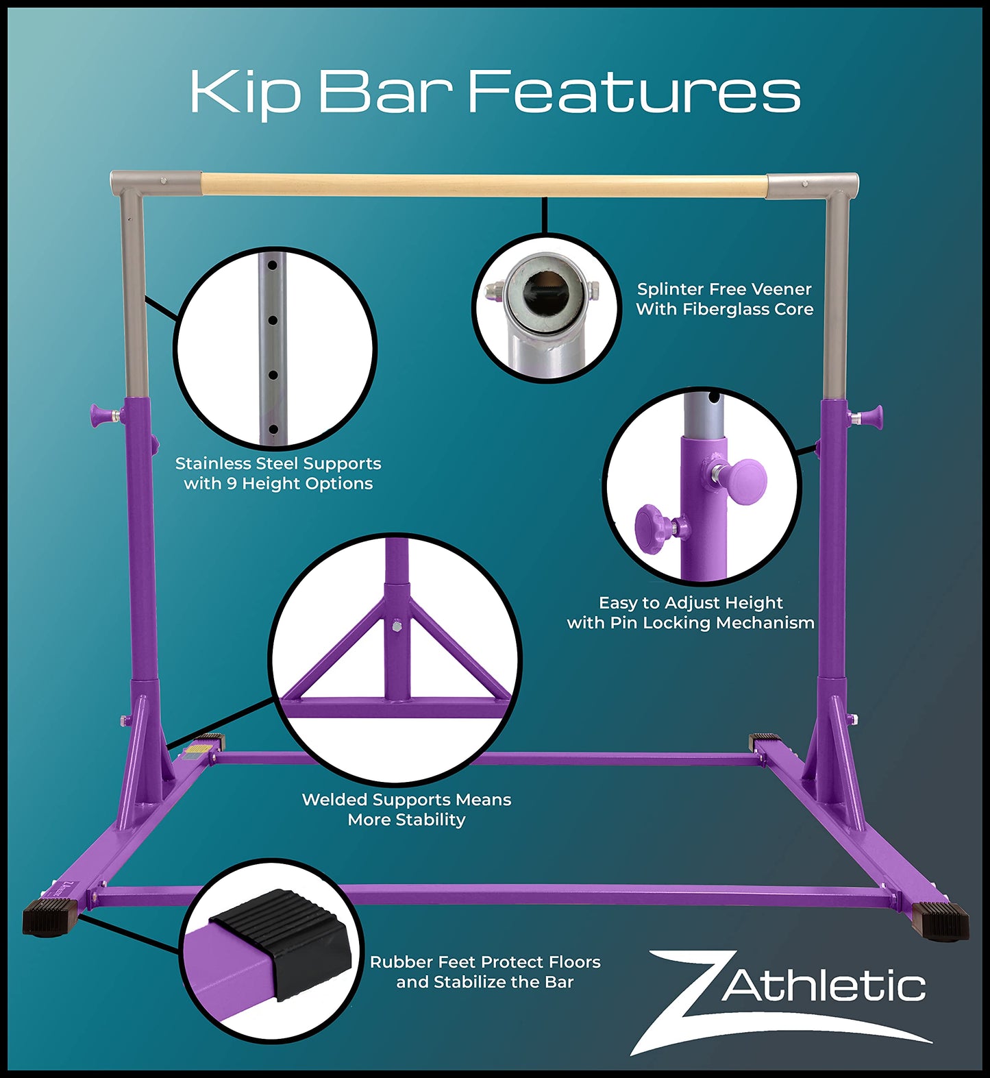 Z Athletic Kip Bar and Folding Gymnastics Mat