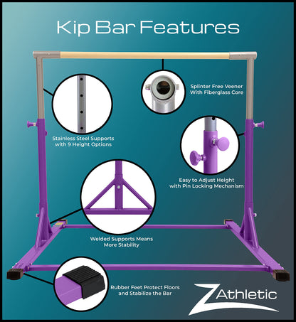 Z Athletic Kip Bar and Folding Gymnastics Mat