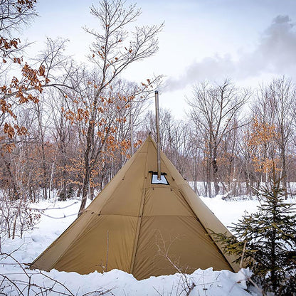 POMOLY Tipi Tent Camping Hot Tents, Bromance 70 Pyramid with 3 Stove Jacks for 2-4 Person Hiking Hunting (with Inner Tent)
