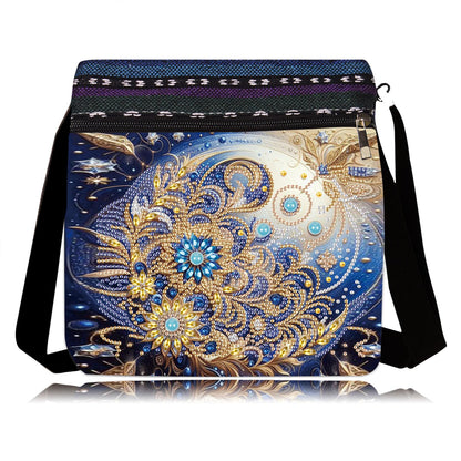 LSQFS 5D Diamond Painting Shoulder Bag, DIY Diamond Art Kits for Adults with Adjustable Strap & Zipper, Artistic Handbag for Women, Perfect for Shopping & Daily Use