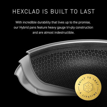 HexClad Hybrid Nonstick Frying Pan - 8-Inch, Stay-Cool Handle, Dishwasher-Safe & Oven-Safe Up to 900°F
