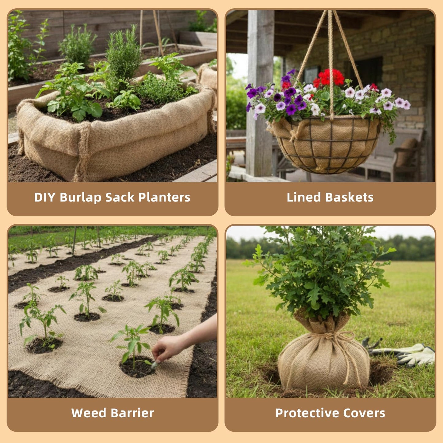 Tegeme 40 Inch x 80 ft Burlap Fabrics Roll with 600 ft Natural Jute Twine Rope Burlap Tree Wraps Protector Winter Frost Plant Blankets Cloth Weed Barrier for Outdoor Garden DIY Craft Party