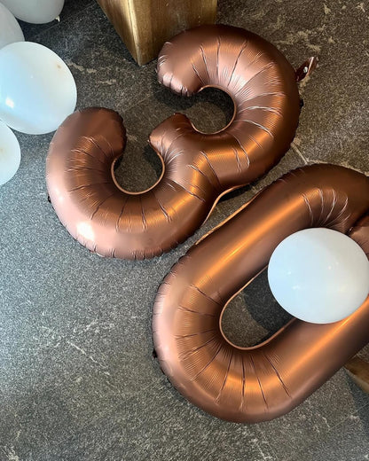 Regine Switzerland Dark Brown Number Balloon - 40 Inch Coffee Brown 0 for Birthday Party Decorations