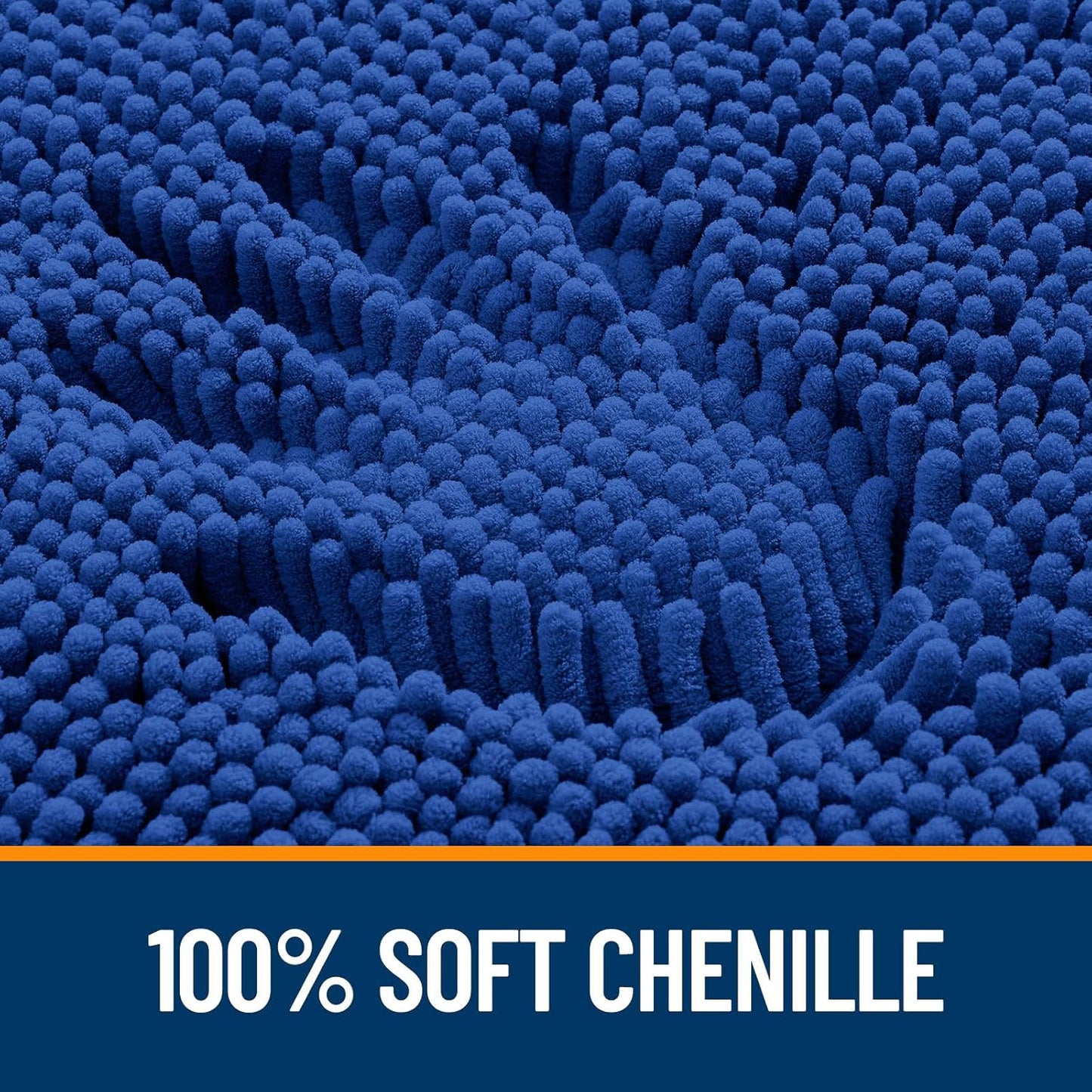 OLANLY Large Bathroom Rugs - Extra Soft Chenille Bath Mats | Quick-Dry, Machine Washable, 50x30, Royal Blue