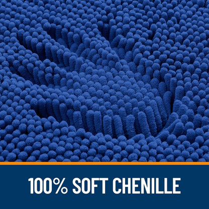 OLANLY Large Bathroom Rugs - Extra Soft Chenille Bath Mats | Quick-Dry, Machine Washable, 50x30, Royal Blue