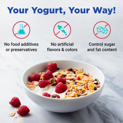 Ultimate Probiotic Yogurt Maker XL, Adjustable Time & Temperature Control, 50% More Capacity with 12 x 6oz Yogurt Jars, Make Trillions of Probiotics for Gut Health, ULTIMATE LIFETIME WARRANTY