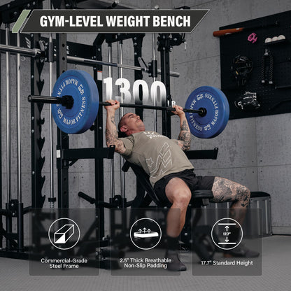 MAJOR FITNESS Adjustable Weight Bench (Elite Version) - 1300LBS Capacity, 32 Positions for Strength Training, Bench Press, and Full-Body Workouts for Home or Garage Gym, Black