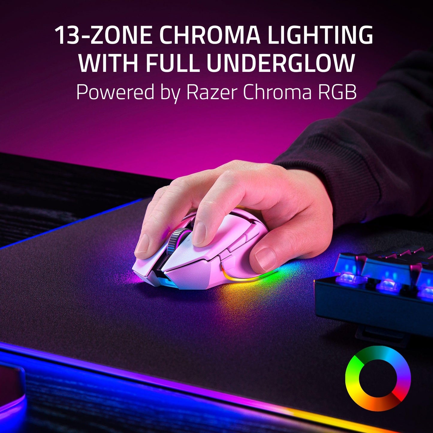 Razer Basilisk V3 Pro 35K Wireless Gaming Mouse: HyperScroll Tilt Wheel - 35K DPI Optical Sensor Gen 2-13 Customizable Controls - Chroma RGB - Optical Switches Gen 3 - Up to 140 Hr Battery - Black
