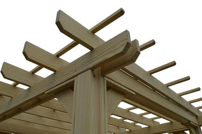 Amish-Made 8' x 8' Cedar-Stained Wood Pergola