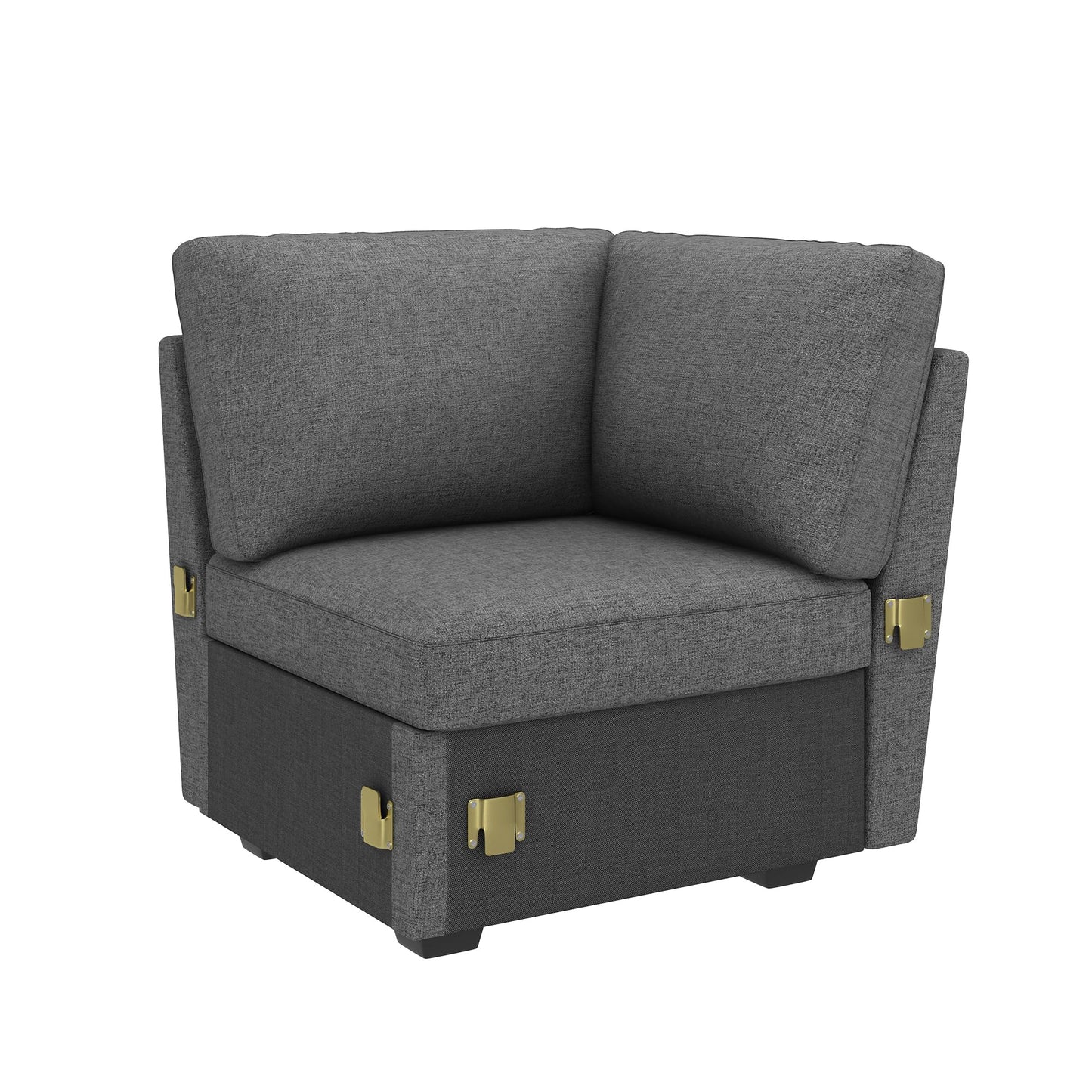 HONBAY Corner Seat for Sectional Sleeper Sofa, Corner Module for Modular Sleeper Couch with Pull Out Bed, Dark Grey