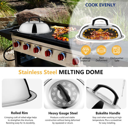 18Pcs Griddle Accessories Kit for Blackstone, Joyfair Flattop Grilling Accessory Set with Smash Burger Press, Stainless Steel Spatula Tools with Basting Cover for Outdoor BBQ Cooking (PP Handles)