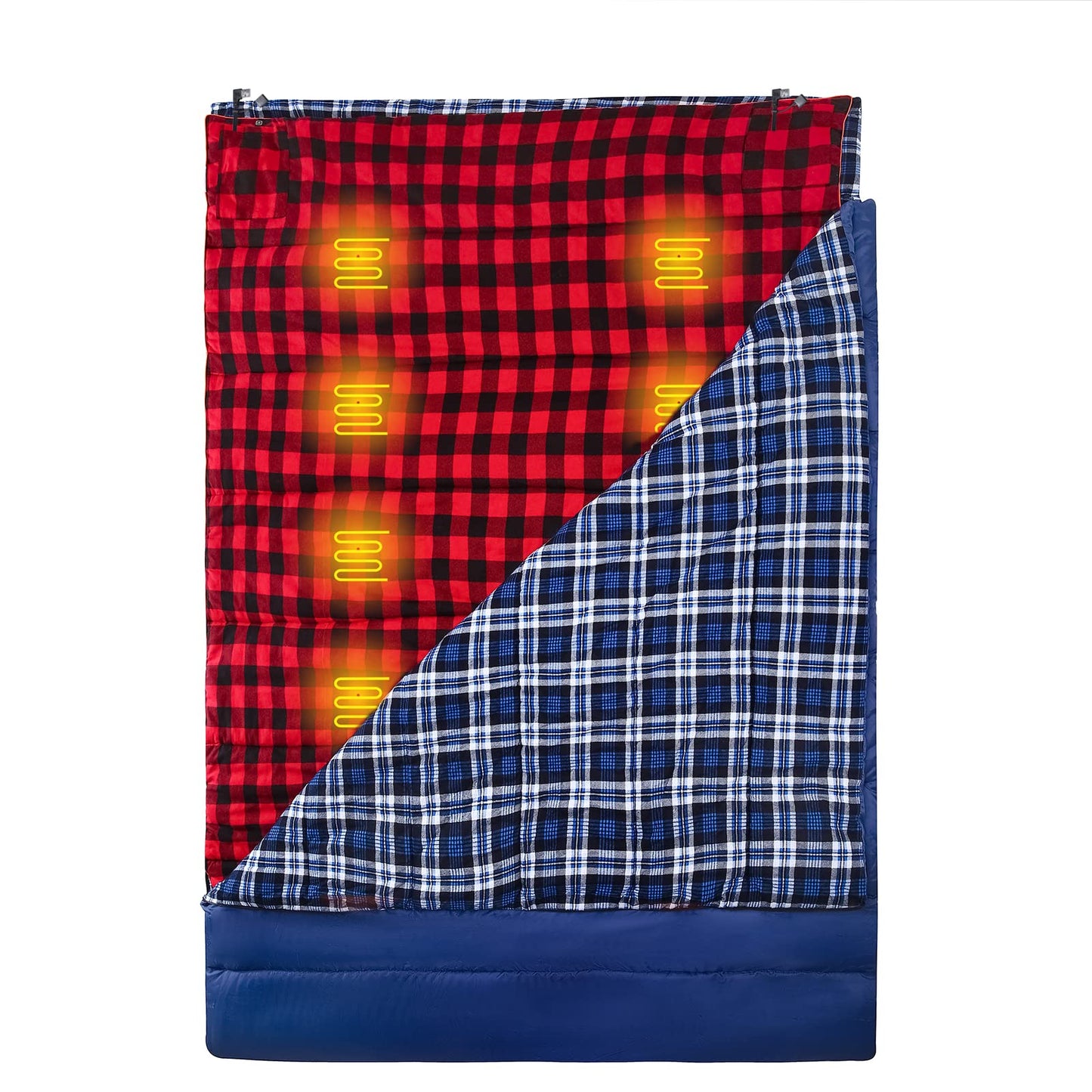 Heated Sleeping Bag pad, Heated Sleeping Bag Liner, 5 Heating Zones, Multi USB Power Supported, Operated by Battery Power Bank or Other USB Power Supply, Compact Bag Included.