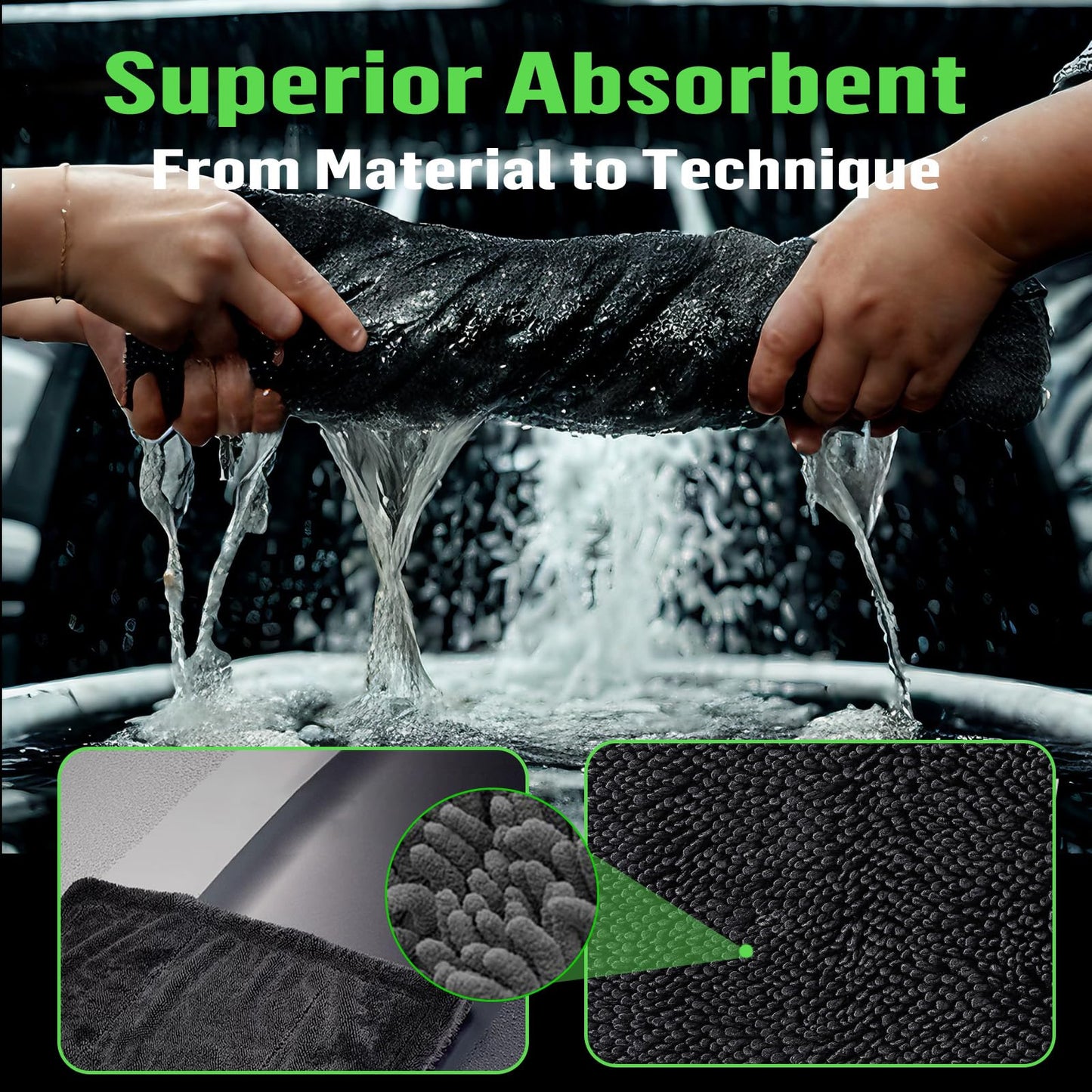 Deedlite Bath Wipes Shower Cleaning Cloths, Premium Car Drying Towel | Ultra Absorbent Twisted-Loop Design| Microfiber Towel for Car, Shower Cabin, Household