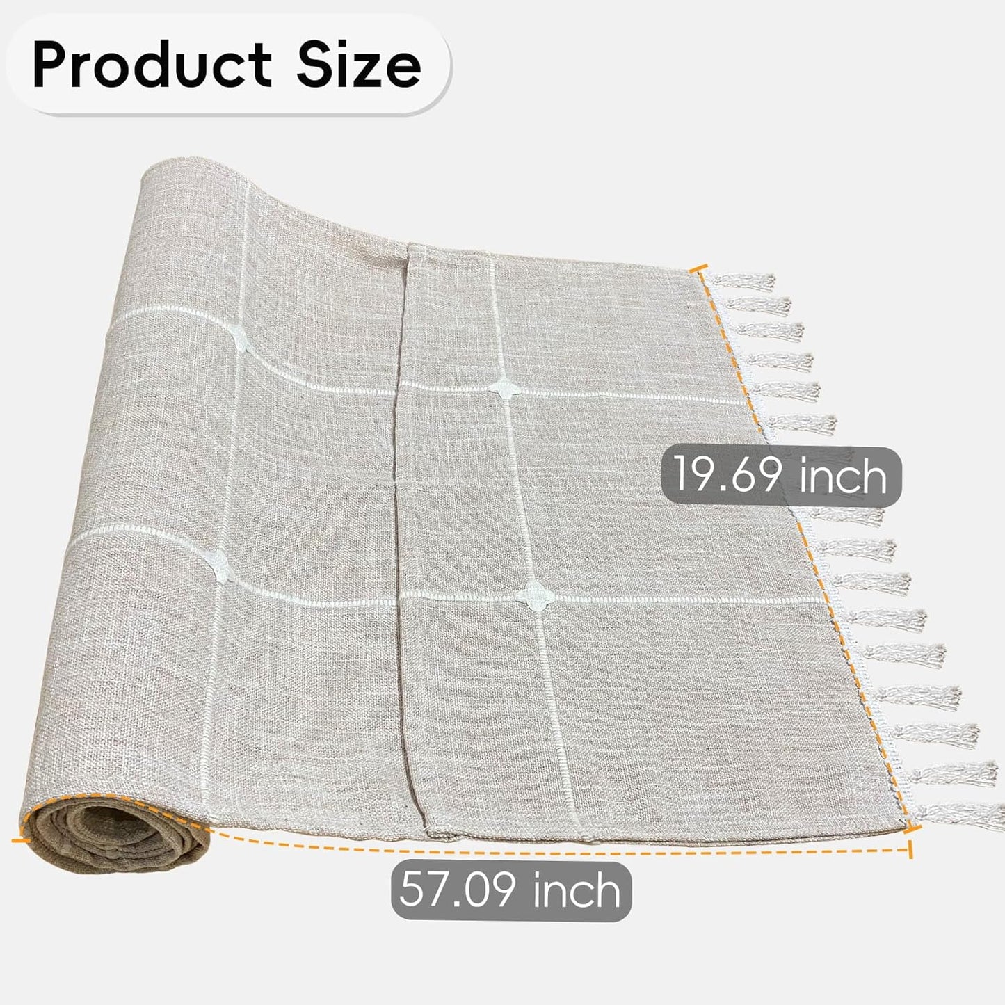 Bzvystux Coffee Table Cloth, Table Cover with Pockets and Tassel,Coffee Grid for Living Room Small Rectangle