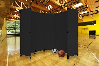 Versare MP10H Portable Folding Wall Partition | Economical 5 Panel Design | Portable Room Divider On Wheels | Adjustable, Freestanding Setup | Multiple Widths