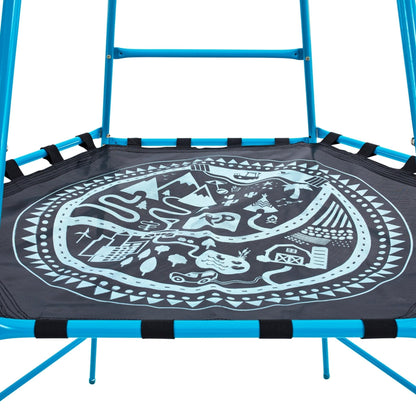 Explorer 2 Jungle Gym Climbing Set with Adjustable Steel Frame, Weather-Resistant Canopy & Platform, Outdoor Playset and Playground Equipment for Kids Ages 3-12, 220 lbs Capacity