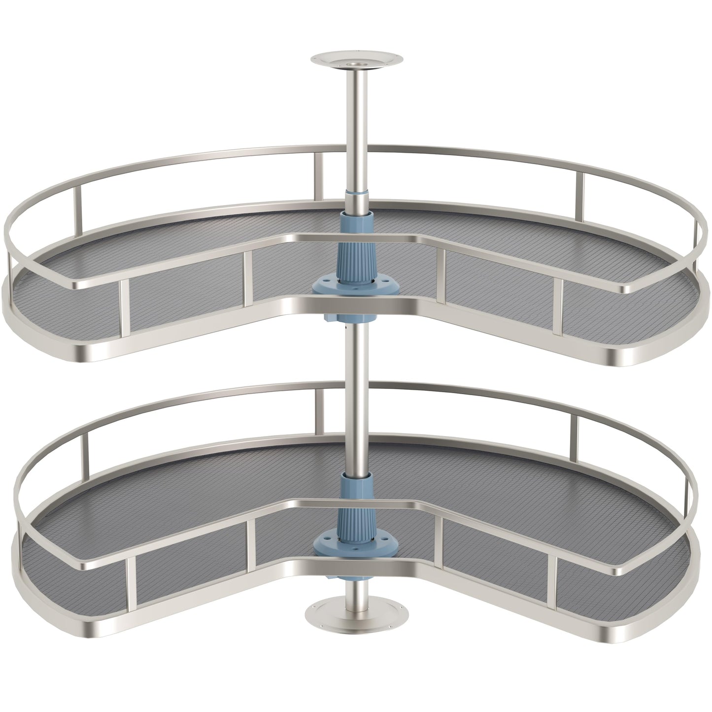 JOWBOOW 28" Kidney Corner Cabinet Lazy Susan, 270° Height Adjustable Replacement Shelves for Kitchen Corner Cabinet (Cannot be Door-Mounted)