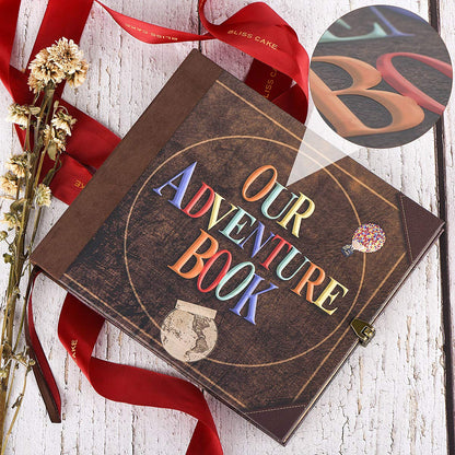 Adventure Book 148-Page DIY Handmade Scrapbook Kit - Embossed Leather Cover - Gift Boxed with Full DIY Accessories for Couples, Weddings, Anniversaries & More for Life’s Greatest Adventures