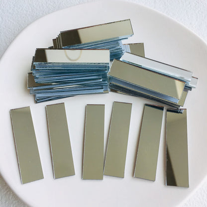 NUO RUI Adhesive Rectangular 1/2" x 2" Mirror Mosaic Tile 100 Pcs
