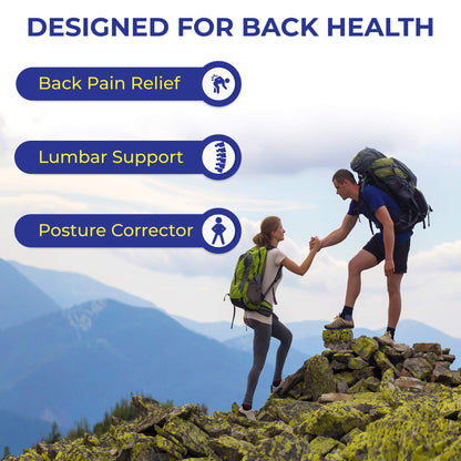 Nada-Chair Back-Up with CushShins Back Support and Posture Corrector Turns to Convertible Pouch Bag (Navy)