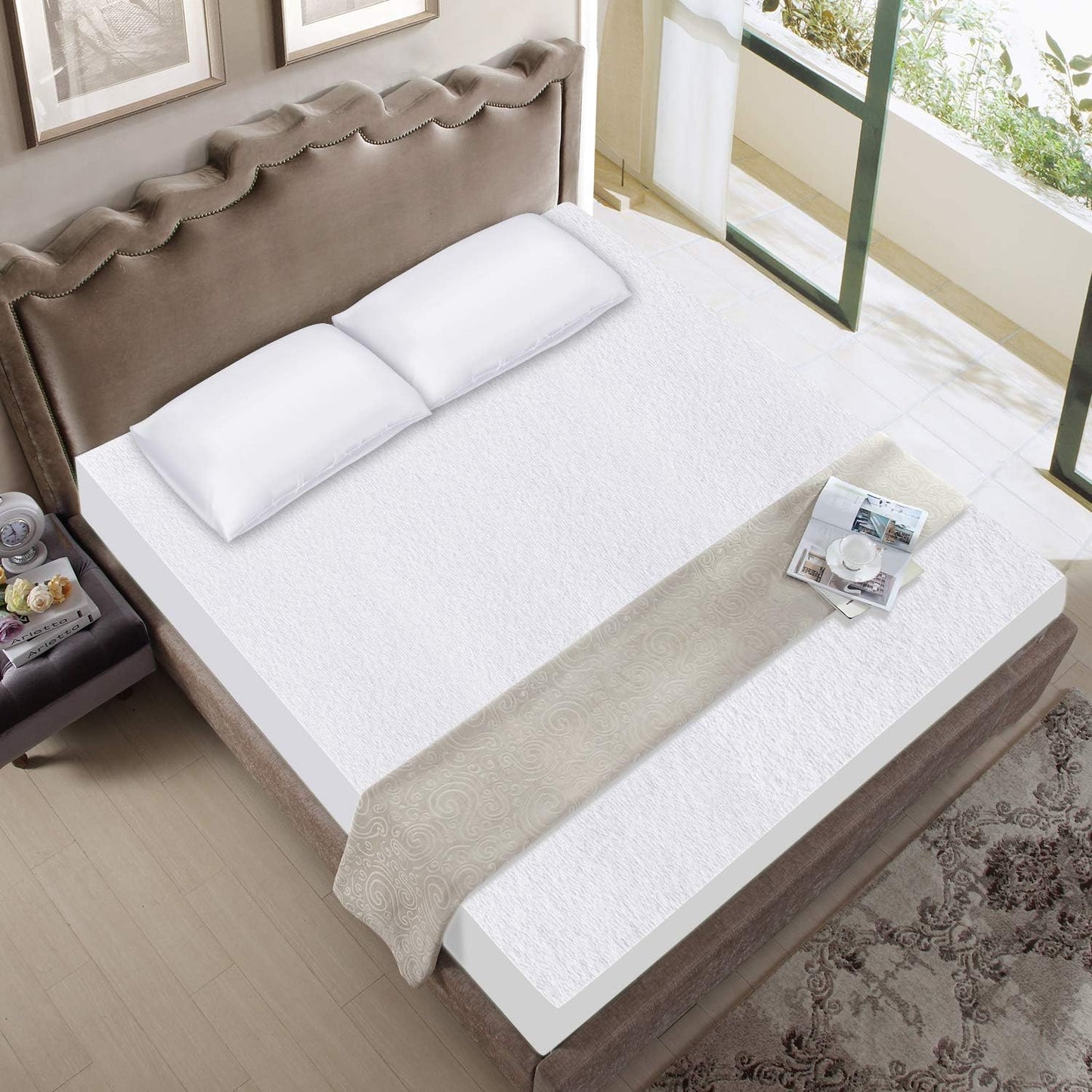 14 Inch,2 Pack Twin XL Mattress Protector Cover Cooling,Extra Long Twin Waterproof Viscose Terry Mattress Protector