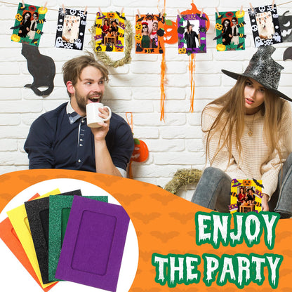 Barydat 260 Pcs Halloween Felt Photo Frame Crafts Kit 30 Picture Frames Crafts with 230 Felt Stickers, Fun DIY Photo Frame for Halloween Party Supplies Favors