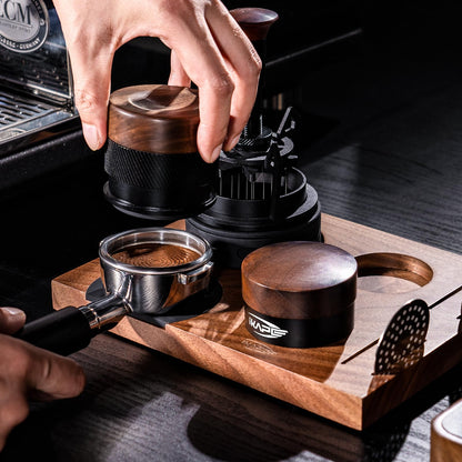 IKAPE 53mm Espresso Tamper, Premium Barista Coffee Calibrated Tamper with Spring Loaded, 100% Stainless Steel Tamper Compatible with 54MM Breville Bottomless Portafilter (Black)