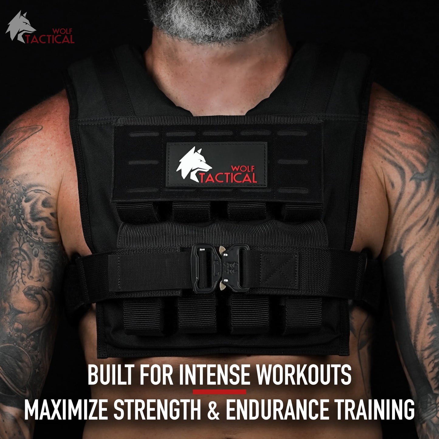 Wolf Tactical Men’s Weight Vest - Adjustable Weighted Vest for Strength Training, 25 LB Tan