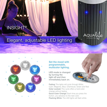 Insight Outdoor Hot Tub, 7-Person 34-Jet, 86-Port Non-Lounger Acrylic Spas with Ice Bucket by Aqualife by Strong Spas