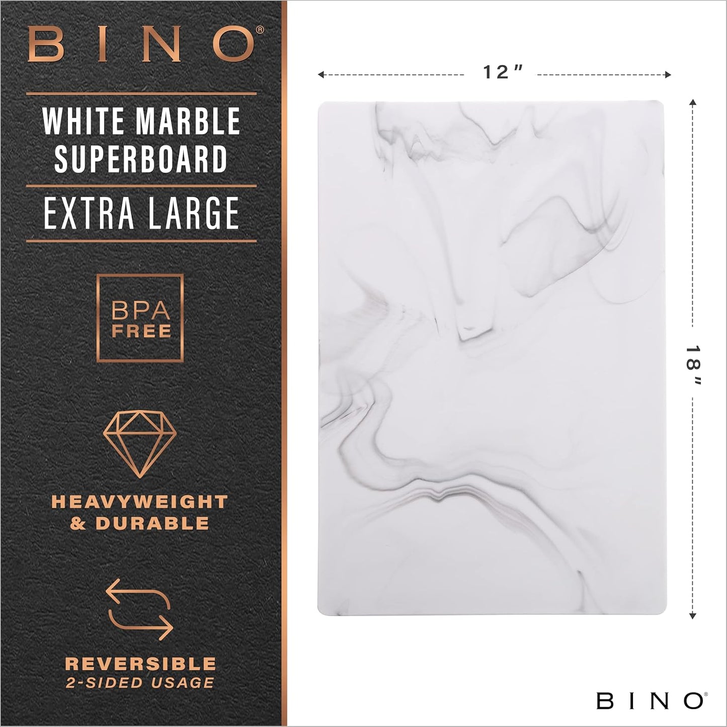 BINO BPA-Free Cutting Board, Durable Large Surface Chopping Board, Dual-Sided, Dishwasher Safe Kitchen Utensils