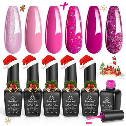 Beetles Halloween Gel Nail Polish Set – Wicked Mystic 8 Colors Gel Polish Kit, Gold Silver Black Green Blue Cat Eye Purple Red Glitter with Nail Art Accessories UV LED Soak Off Manicure Gift for Women