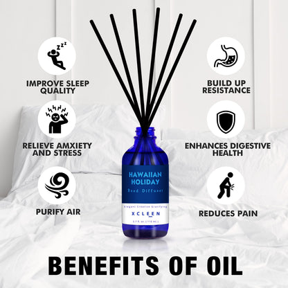 Reed Diffusers Set, 3.7 Oz Scent Diffuser, 6 Reed Diffuser Sticks, Home Fragrance Hyacinth, Peony & Citrus, Aromatherapy Oil Diffuser Reeds, More Masculine Scent, Bathroom & Office Decor 110ml