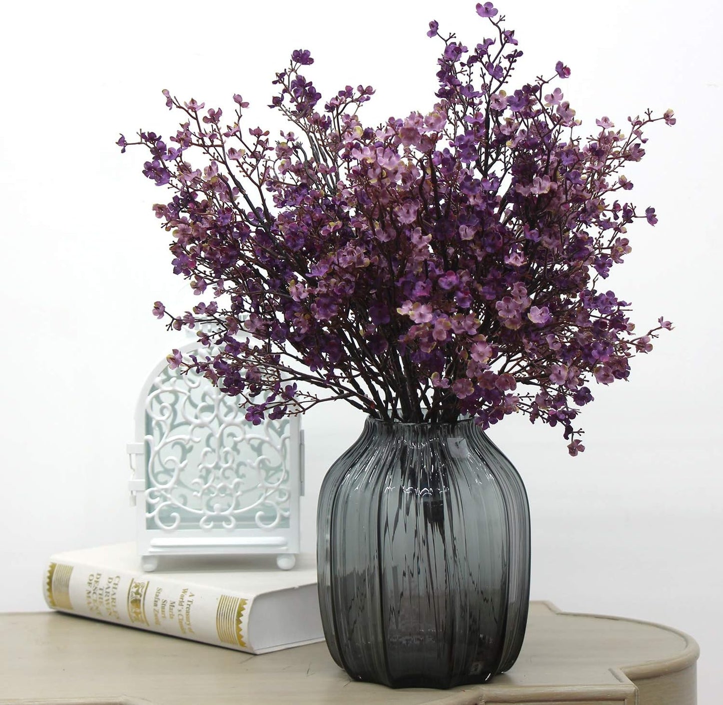 JAKY-Global 6 Bundle Babys Breath Fabric Cloth Artificial Flowers for Wedding Party Decoration (Autumn Purple)