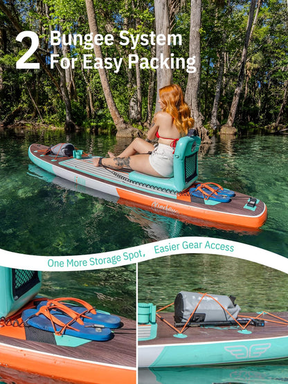 Niphean (Extra Large) Inflatable Paddle Board, SUP for 2+1 People/Family 500lbs Capacity Stand Up Paddle Board with SUP Accessories, StabilTrac Fin Non-Slip Paddleboard for Adults-Light Green