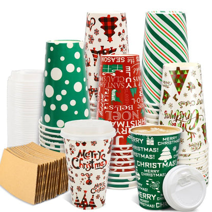 48 Pcs Valentine's Day Disposable Coffee Cups, 16oz Paper Wedding Cups with Lid, Suitable for Wedding Anniversary Party Hot Cocoa Cup, Valentine's Day Party Cold Drink Cup, Home Office Supplies