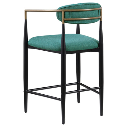 Coaster Home Furnishings - Tina - Fabric Upholstered Counter Height Chairs - Open Back, Padded Seat and Back, Footrest - Dining Room & Kitchen - Set of 2 - Green - 121185