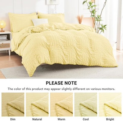 HYMOKEGE Yellow Full Size Comforter Set - 7-Piece All-Season Luxury Bedding in a Bag