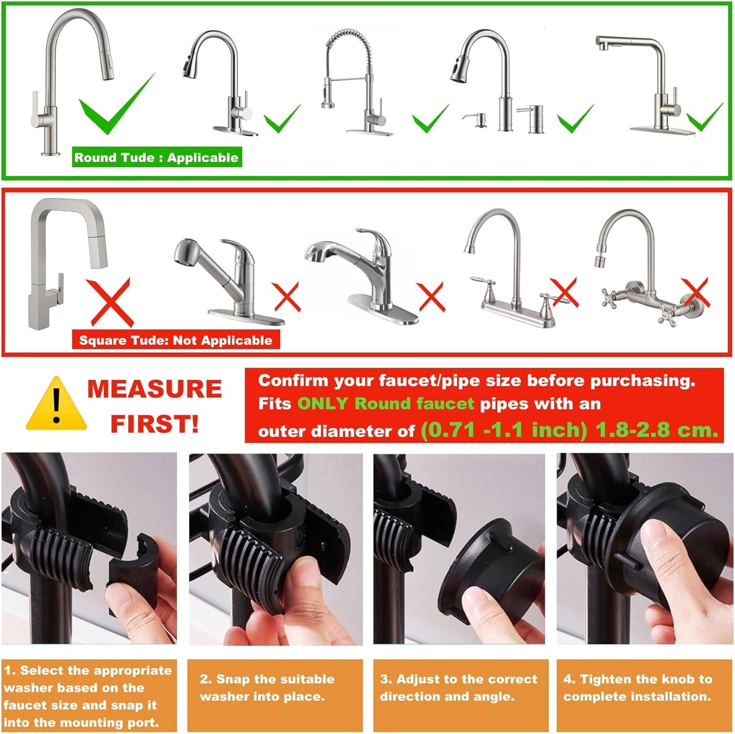 Sink Organizer Rack for Kitchen and Bathroom,Stainless Steel Detachable Hanging Faucet Drain Rack with Drip Tray Faucet