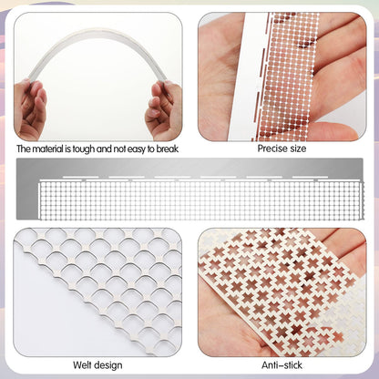 Kosiz 14 Pcs Stainless Steel Diamond Painting Ruler Diamond Mesh Rulers 5d Drawing 216 400 520 599 699 800 1020 Blank Grid Mini Gem Art Kit Adjustment Fix Tool for DIY Art Painting Kits