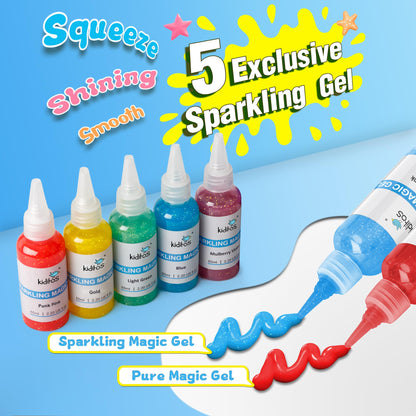 Kiditos Magic Water Elf Toy Kit for Kids, Make Your Own Magic Water Pets, DIY Sensory Craft Kit with 10 Magic Gels & 6 Molds, STEM Science Activity, Party Favors & Birthday Gifts for Kids Ages 3+