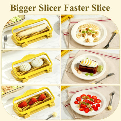 Egg Slicer for Hard Boiled Eggs Banana Slicer, banana Strawberry Mushroom, Aluminium Stainless Steel Wires Heavy Duty Dishwasher Safe