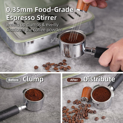 51mm Espresso Accessories Kit,316 Stainless Steel WDT Tool Espresso,Dosing Funnel and Puck Screen Set,Espresso Distribution Tool,Espresso Coffee Stirrer for Barista