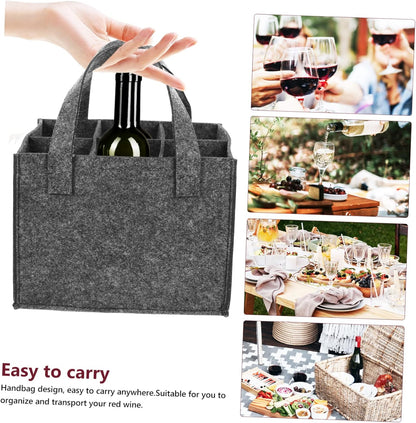 Wine Bag Tote, Portable Coolers Felt Wine Carrier Tote Bag, Reusable Wine Purse for Carrying Bottles
