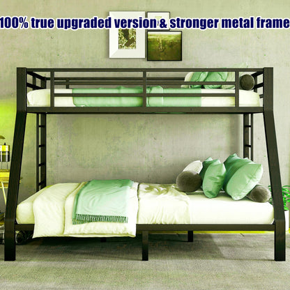 SICONE Stronger & Safer Metal Twin XL Over Queen Size Bunk Bed Frame, Heavy Duty Thickened More Stable Steel Bunkbeds (Greater Weight Capacity) (Twin XL Over Queen)