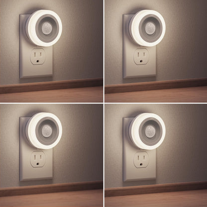 Briignite Motion Sensor Night Light, 4 Pack, Night Lights Plug into Wall, Auto On/Off Motion Activation Nightlight, Energy-Saving 0.6W LED, Daylight White, Ideal for Kids, Bedroom, Bathroom