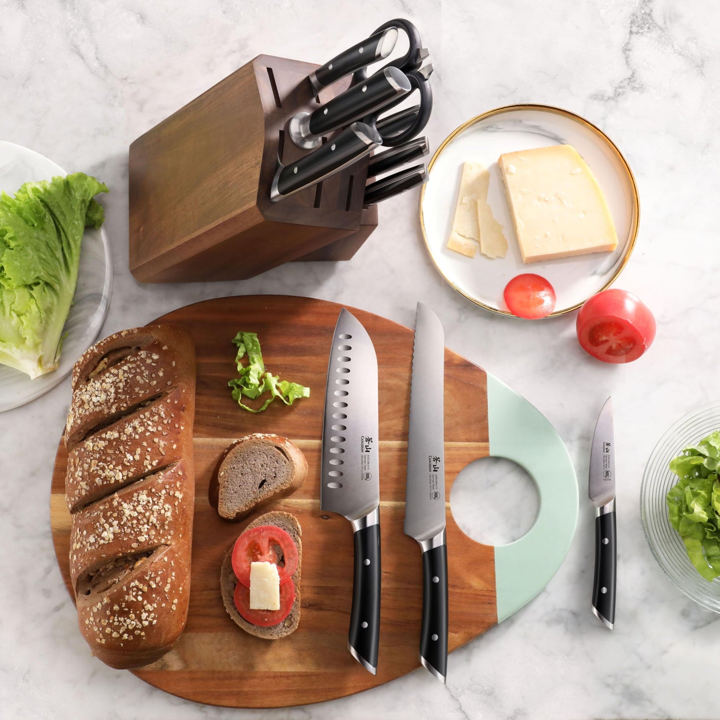 Cangshan HELENA Series German Steel Forged Knife Block Set (12-Piece, Black), Oprah's Favorite Things 2023