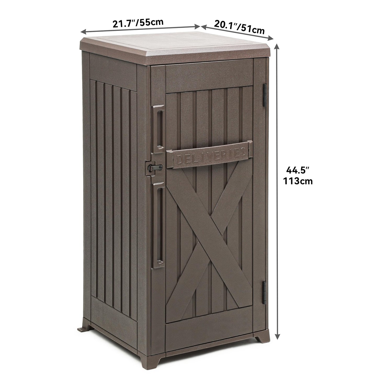 YITAHOME 60 Gallon Large Package Delivery and Storage Box, Double-Wall Resin Outdoor Package Delivery and Waterproof Deck Box for Porch, Curbside, 8.5 Cubic feet, Brown