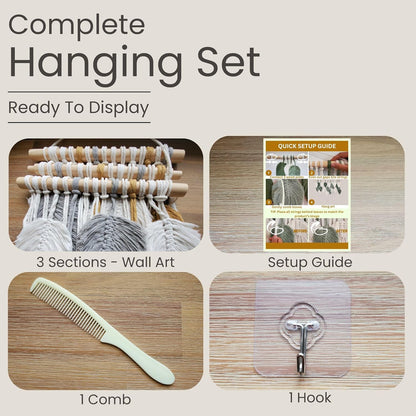 Generic 39 29.5 Large Macrame Wall Hanging Decor Handmade Cotton Cord Boho Room Decor for Bedroom, Nursery, Office W x