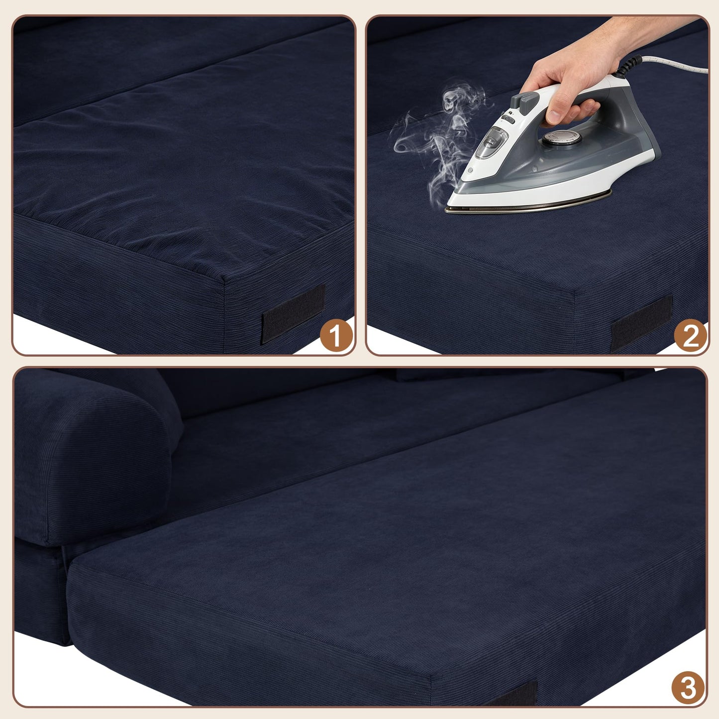 4-in-1 Folding Loveseat Convertible Sleeper Sofa Bed, 80" Oversized Corduroy Upholstered Cloud Love Seat DIY Combination Modular Sofa,Folding Mattress Couch for Living Room Bedroom