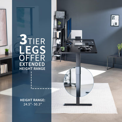 VIVO Electric 83 x 30 in Dual Motor Sit Stand Desk, Memory Height Adjustment, 2B Series, Black Top Black Frame, DESK-KIT-2B8B